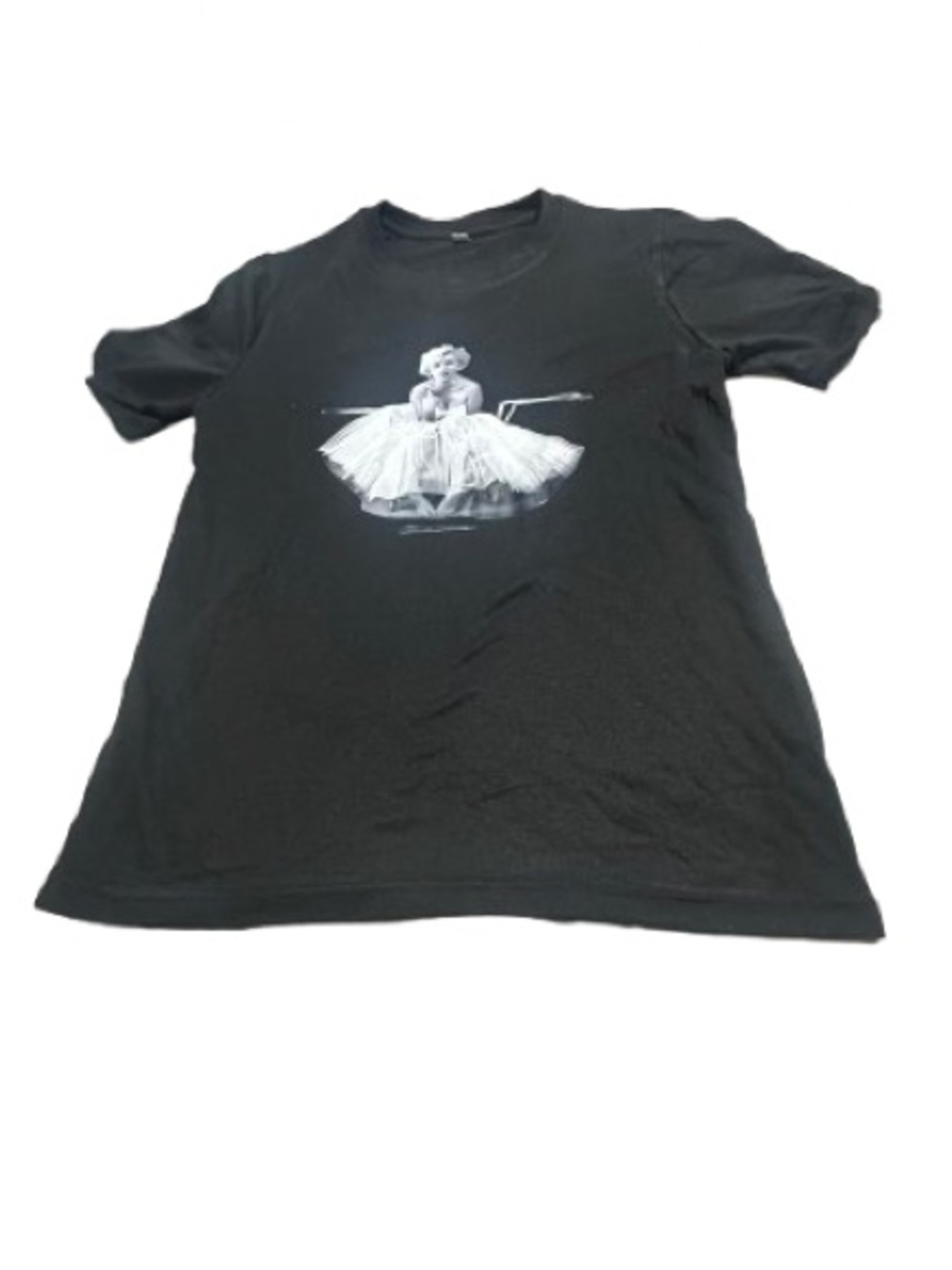 Black Graphic Tee with Ballet Girl Print